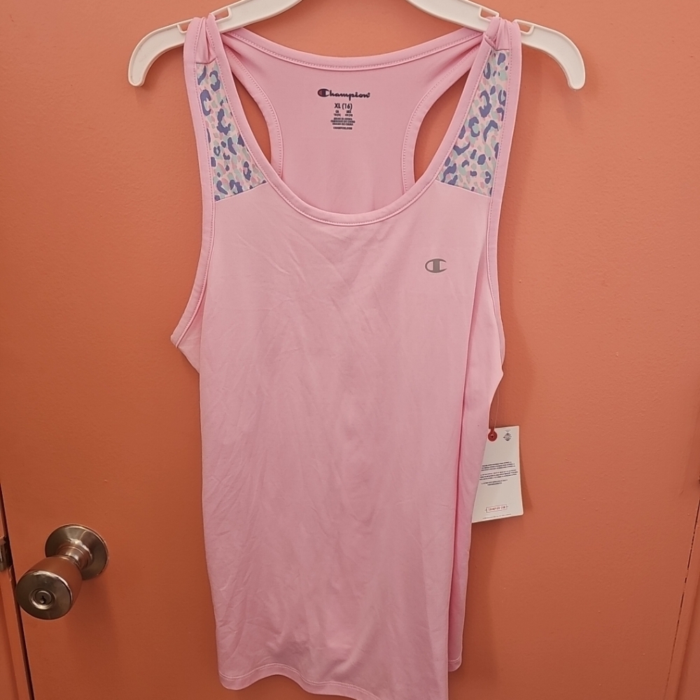 NWT Champion Girls XL(16) Pink Racerback Tank Top